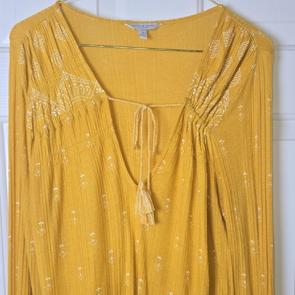 Lucky Brand Tops - Lucky Brand MADE IN INDIA Yellow Tie tunic Ethnic CASUAL HIPPY BOHO UNIQUE Sz M